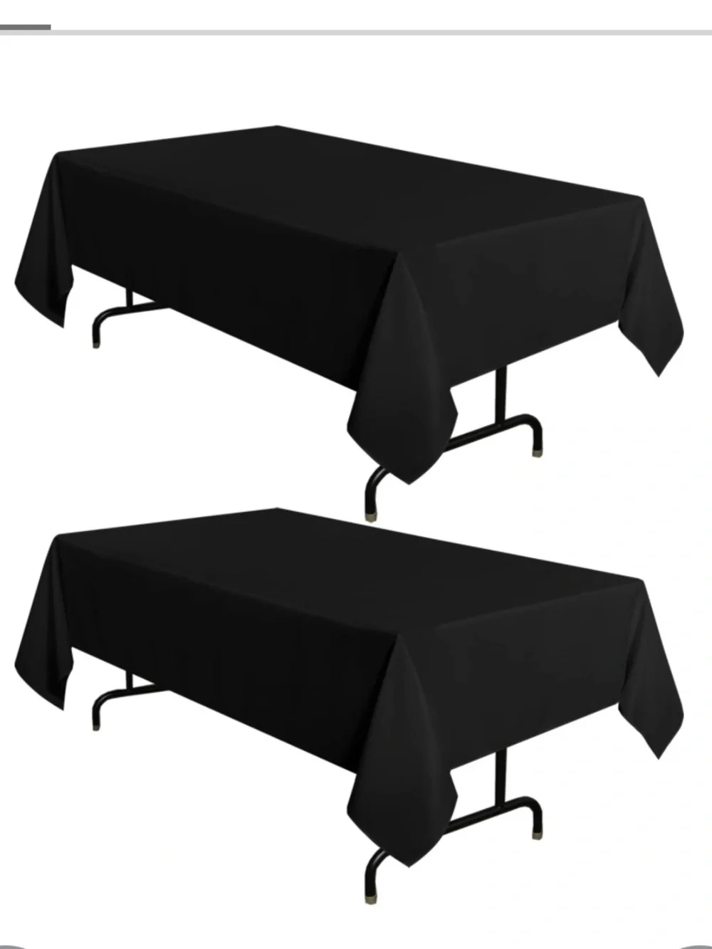 Rectangular Tablecloth Stain & Wrinkle-Resistant Washable 60x84” (2-Pack) BLACK